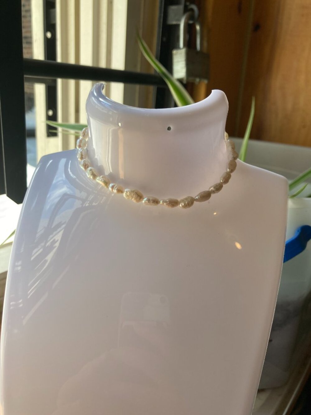 Pearl Iridescent White Freshwater Pearl Bracelet with Silver Clasp